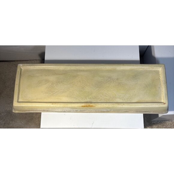 Ceramic Planter Set 4 Piece Set With Tray Featuring Floral Designs 13.5" Long - Picture 9 of 11